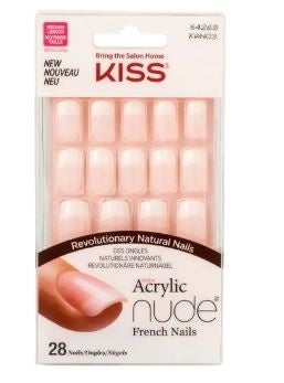Kiss Acryl Kunst Natural Nagels Nude Recht 28 Stuks