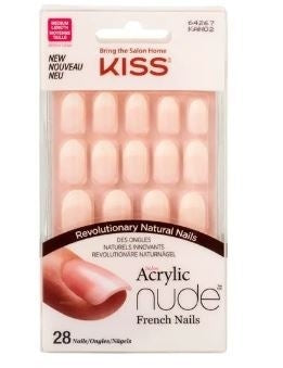 Kiss Acryl Natural Kunst Nagels Nude Ovaal 28 Stuks
