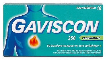 Gaviscon Pepermunt Kauwtabletten 250 Mg - 16 Tabletten