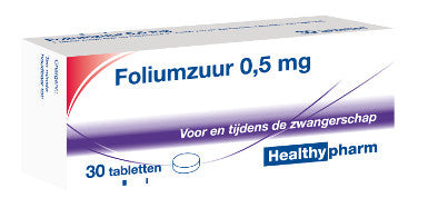 Healthypharm Foliumzuur 0,5 Mg - 30 Tabletten