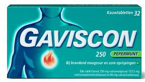 Gaviscon Pepermunt Kauwtabletten 250 Mg - 48 Tabletten