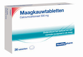 Healthypharm Maagtabletten Calciumcarbonaat - 36 Stuks