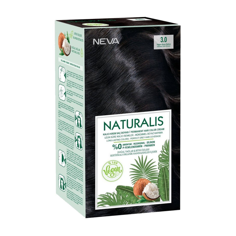 Neva Naturalis Vegan Haarverf - Intens Dark Brown 3.0