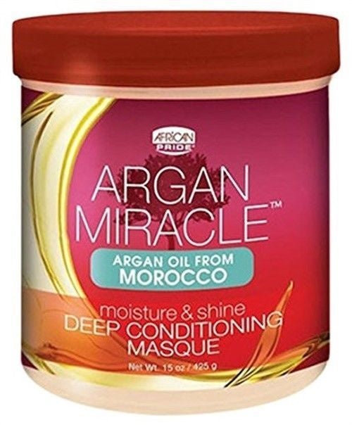 African Pride Argan Miracle Moisture & Shine Deep Conditioning Masque 425 Gram,