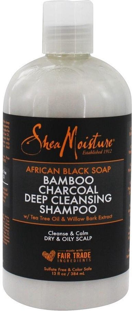 Shea Moisture African Black Soap Bamboo Charcoal - Deep Cleansing Shampoo 384ml